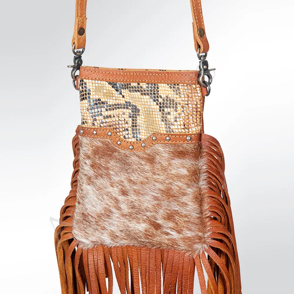 American Darling Women's Large Crossbody Bag Hand Tooled Hair On Genuine Leather Handbag And Ladies Purse 1