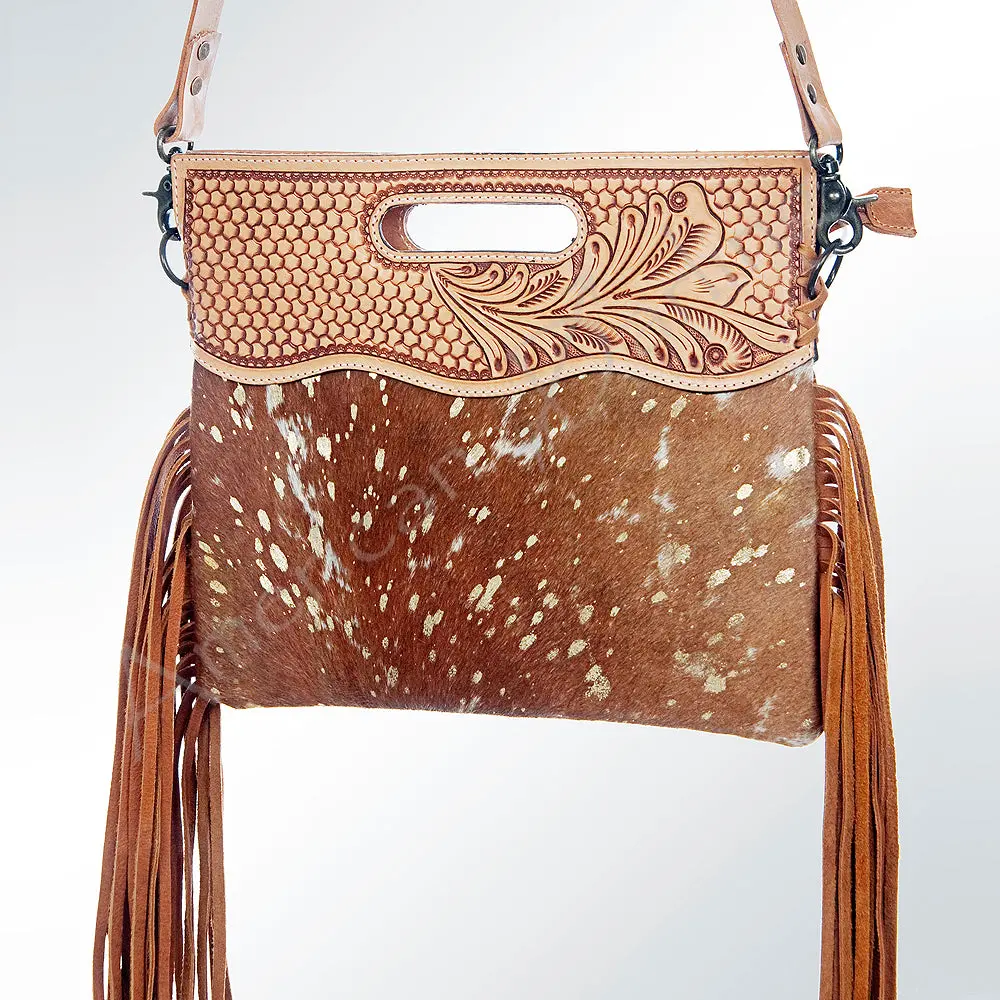 American Darling Clutch Hand Tooled Hair On Genuine Leather Women Bag Western Handbag Purse 2