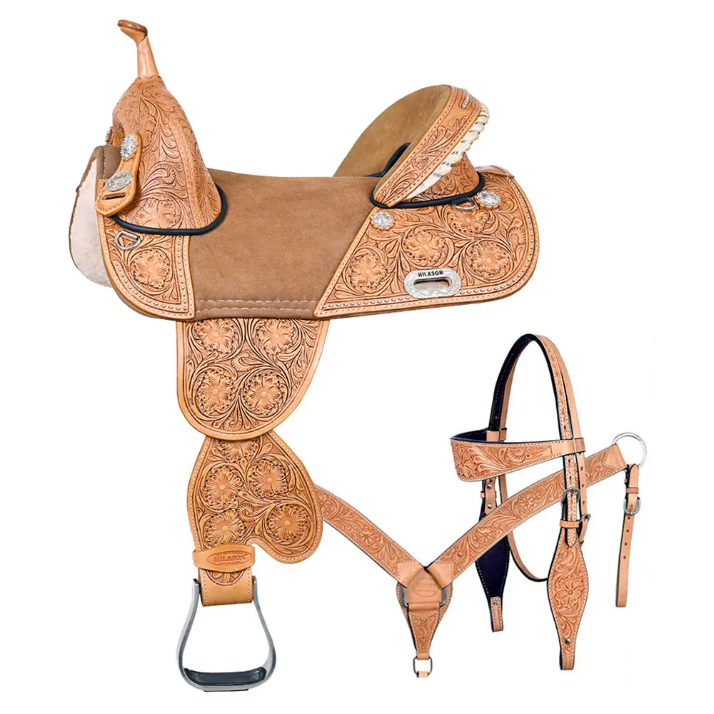 Hilason Western Horse Saddle Treeless American Leather Trail Barrel | For Horses 1
