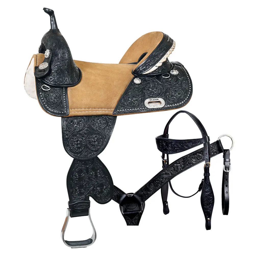 Hilason Western Horse Saddle Treeless American Leather Trail Barrel | For Horses 1