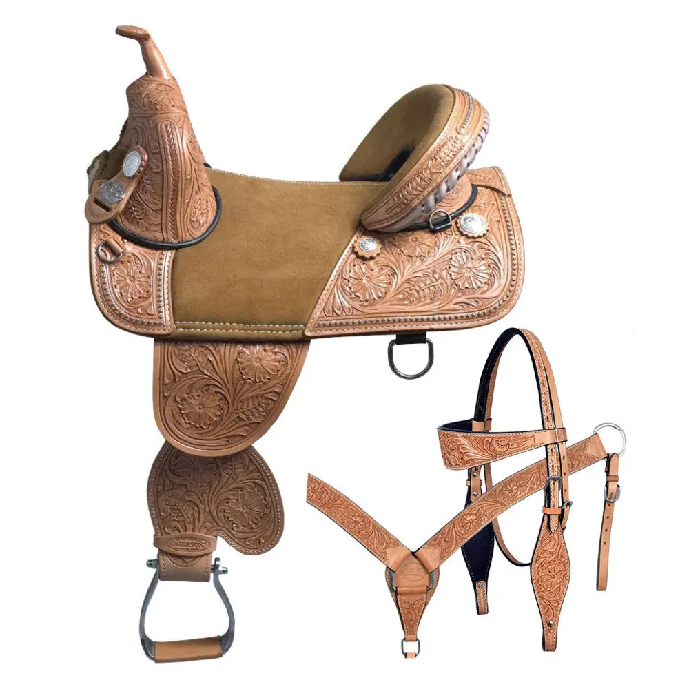 Hilason Western Horse Saddle Treeless American Leather Trail Barrel | For Horses 1