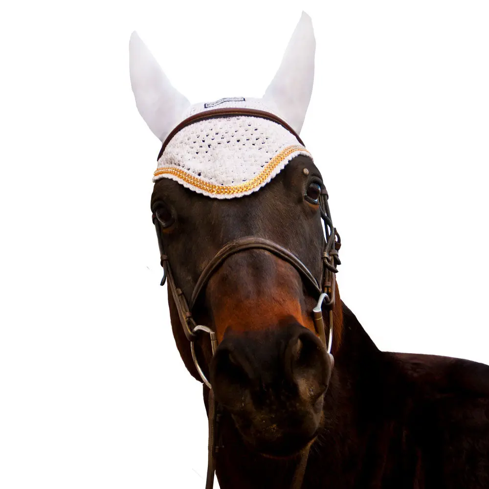 Equine Couture Fly Bonnet With Gold Chain 1