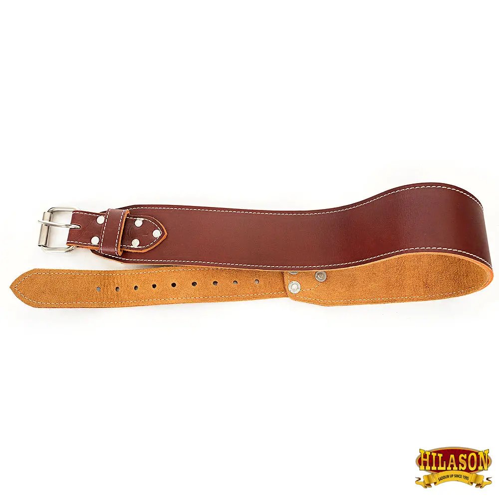 Hilason Leather 3" Ranger Work Tool Belt 2" Heavy Nickel Roller Buckle 2