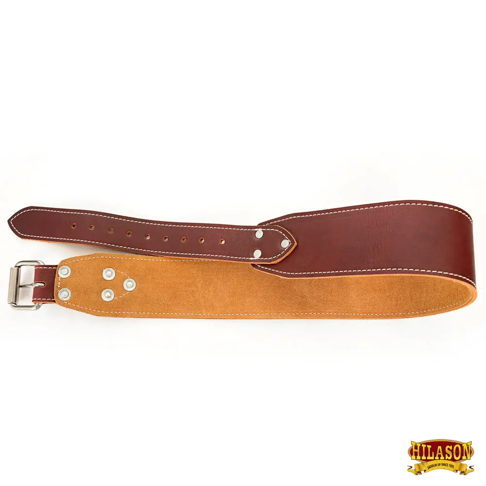 Hilason Leather 3" Ranger Work Tool Belt 2" Heavy Nickel Roller Buckle 3