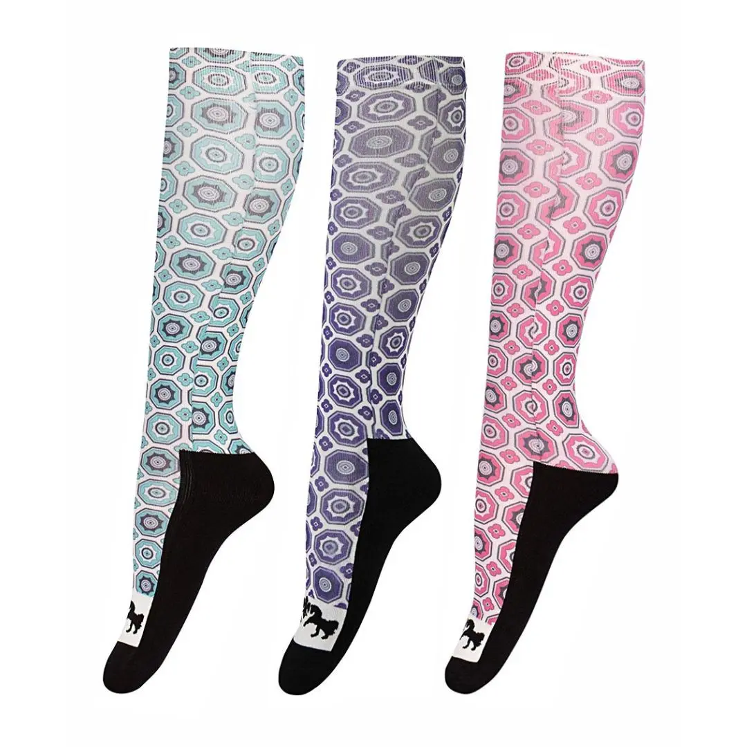 Equine Couture Ladies Kelsey Padded Knee Hi Boot Socks - 3 Pack 1