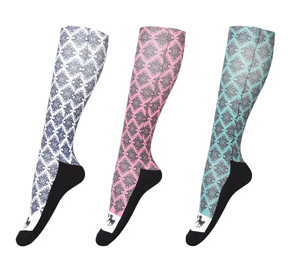 Equine Couture Ladies Tara Technical Padded Knee Hi Boot Socks - 3 Pack 1