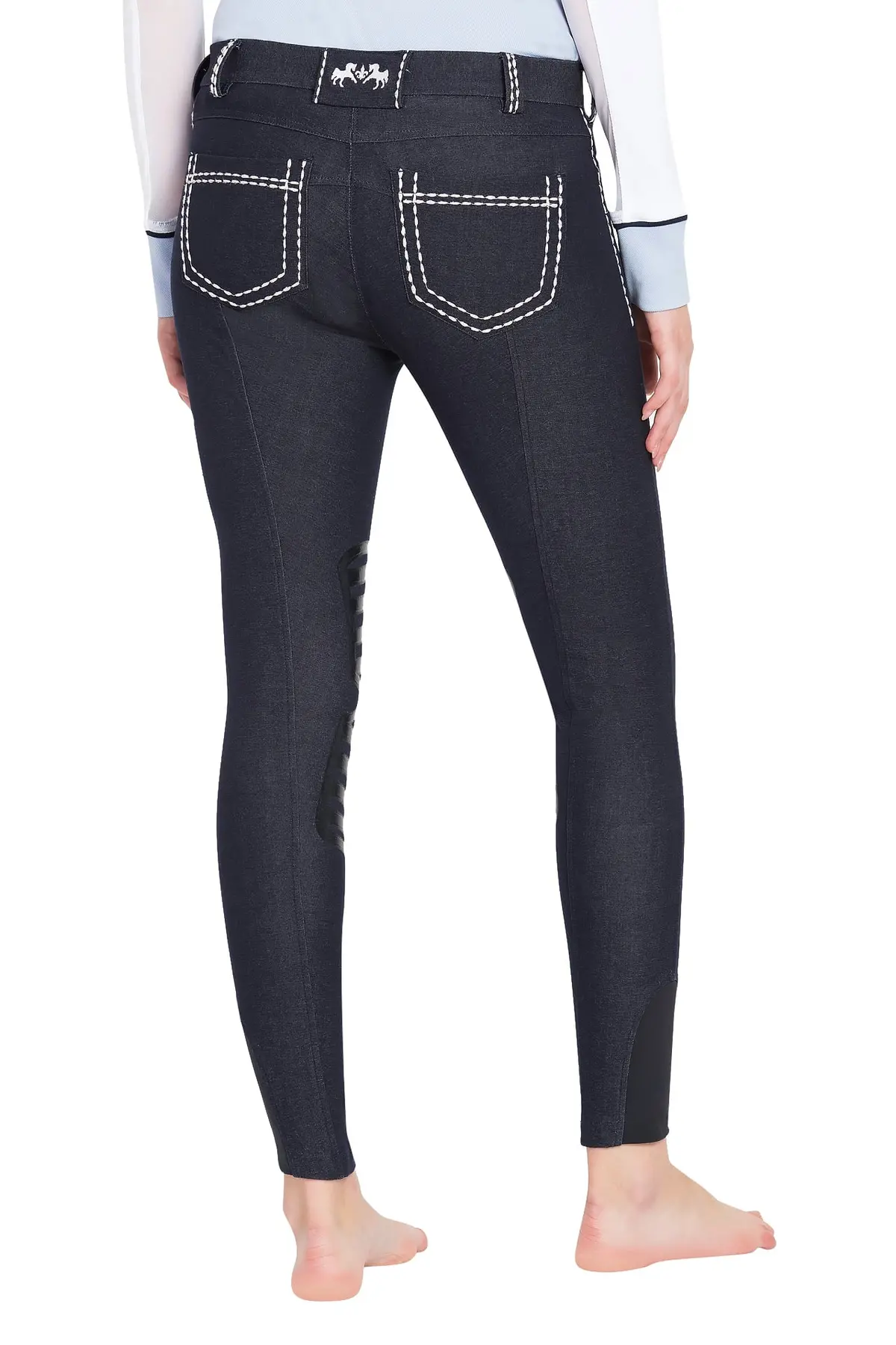 Equine Couture Ladies Alice Denim Embroidered Breeches 4