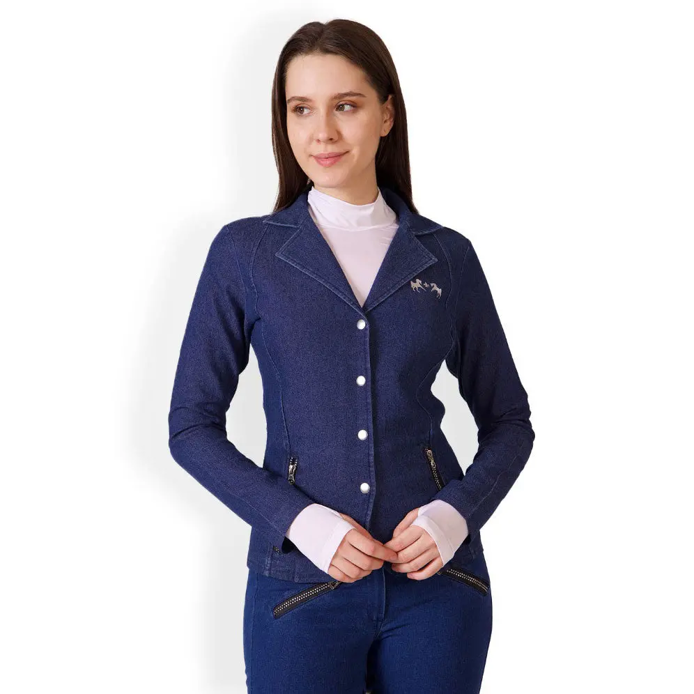 Equine Couture Ladies Denim And Diamonds Stretch Show Coat 1