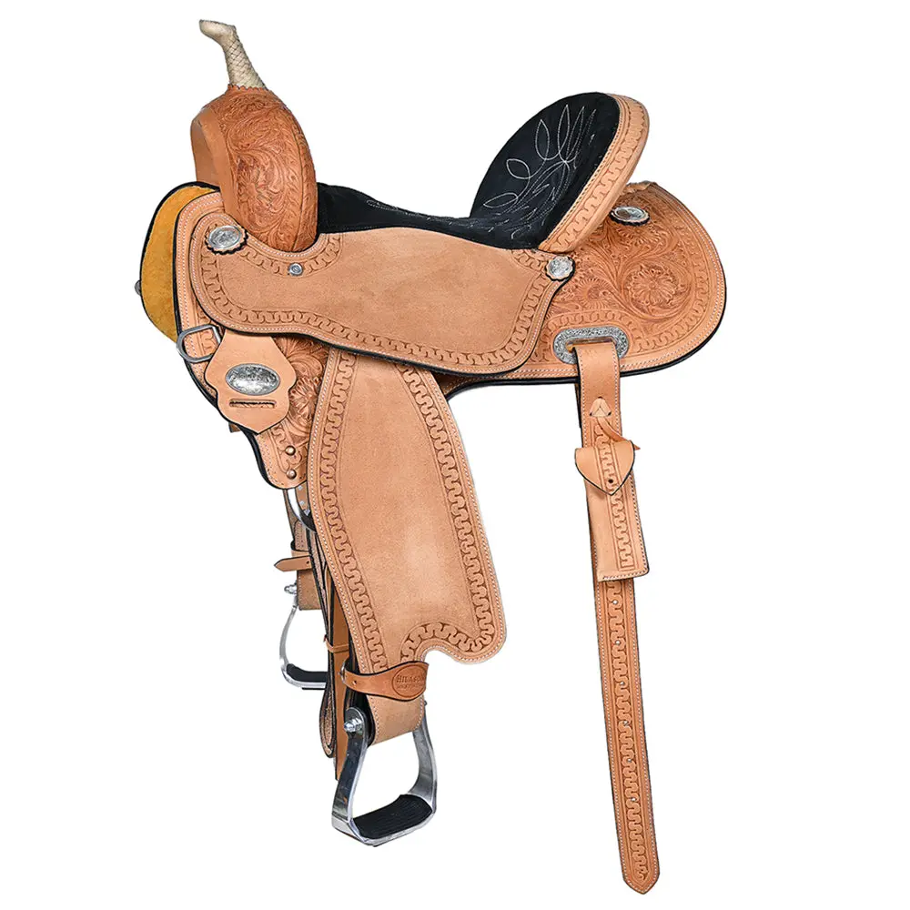 Hilason Western Horse Barrel Racing Saddle Trail American Leather | For Horses 1