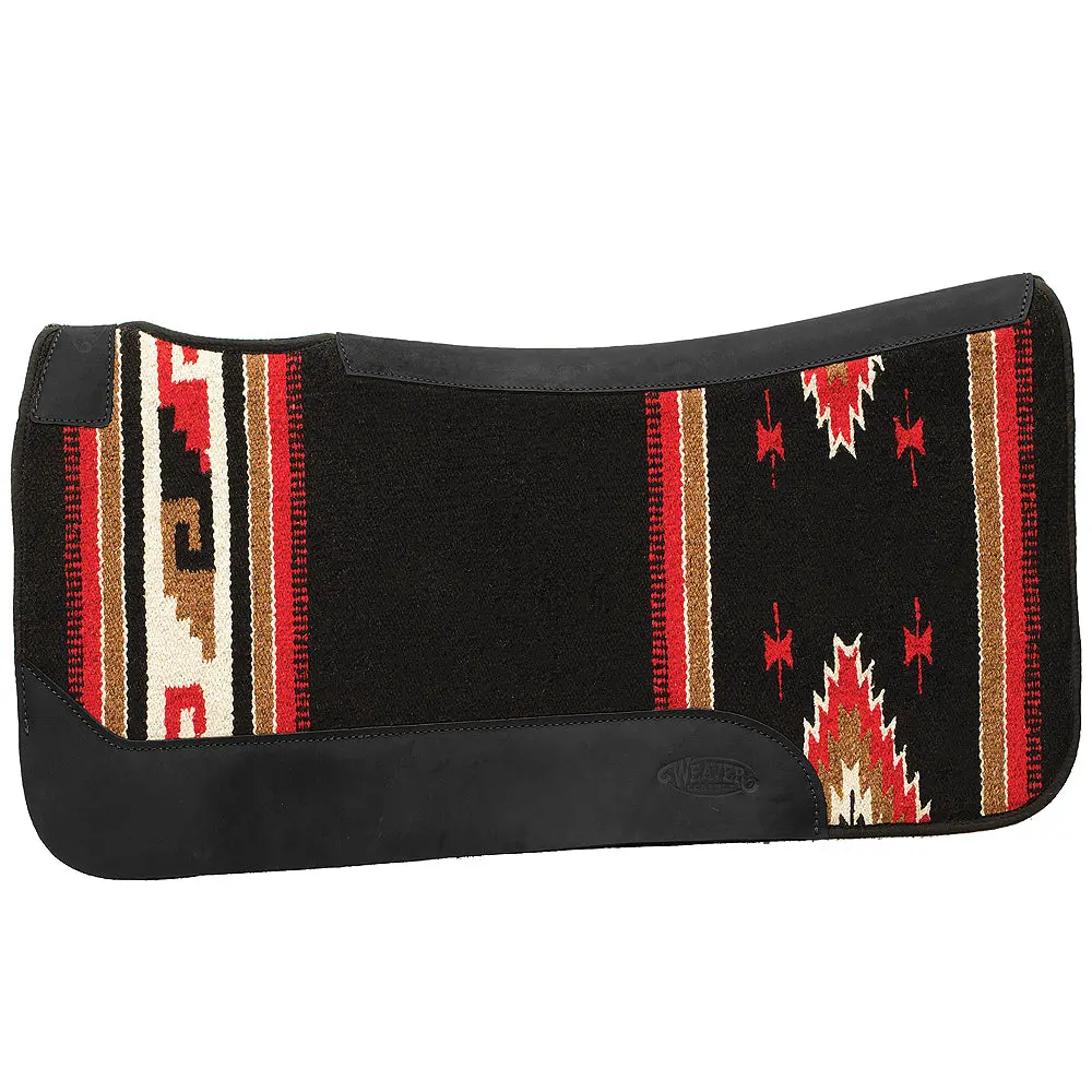 31" X 32" Weaver Contoured Single Weave Felt Saddle Pad Black Pattern 1