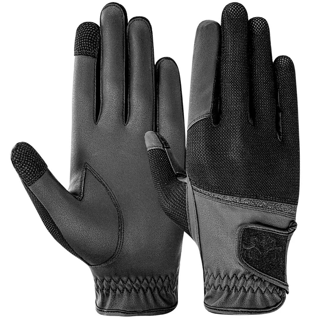 Equine Couture Aerocool Touch Screen Riding Gloves With Glitter 3