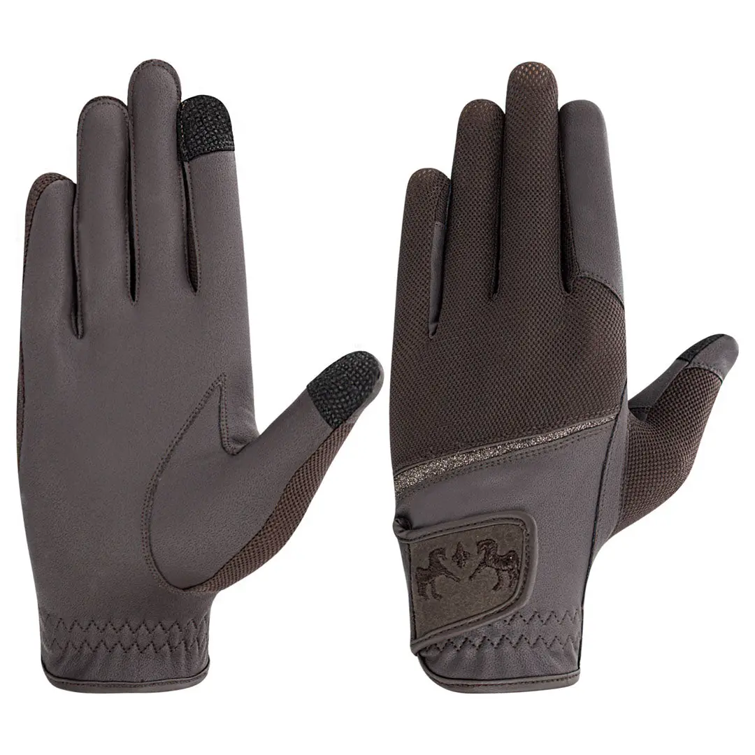 Equine Couture Aerocool Touch Screen Riding Gloves With Glitter 6