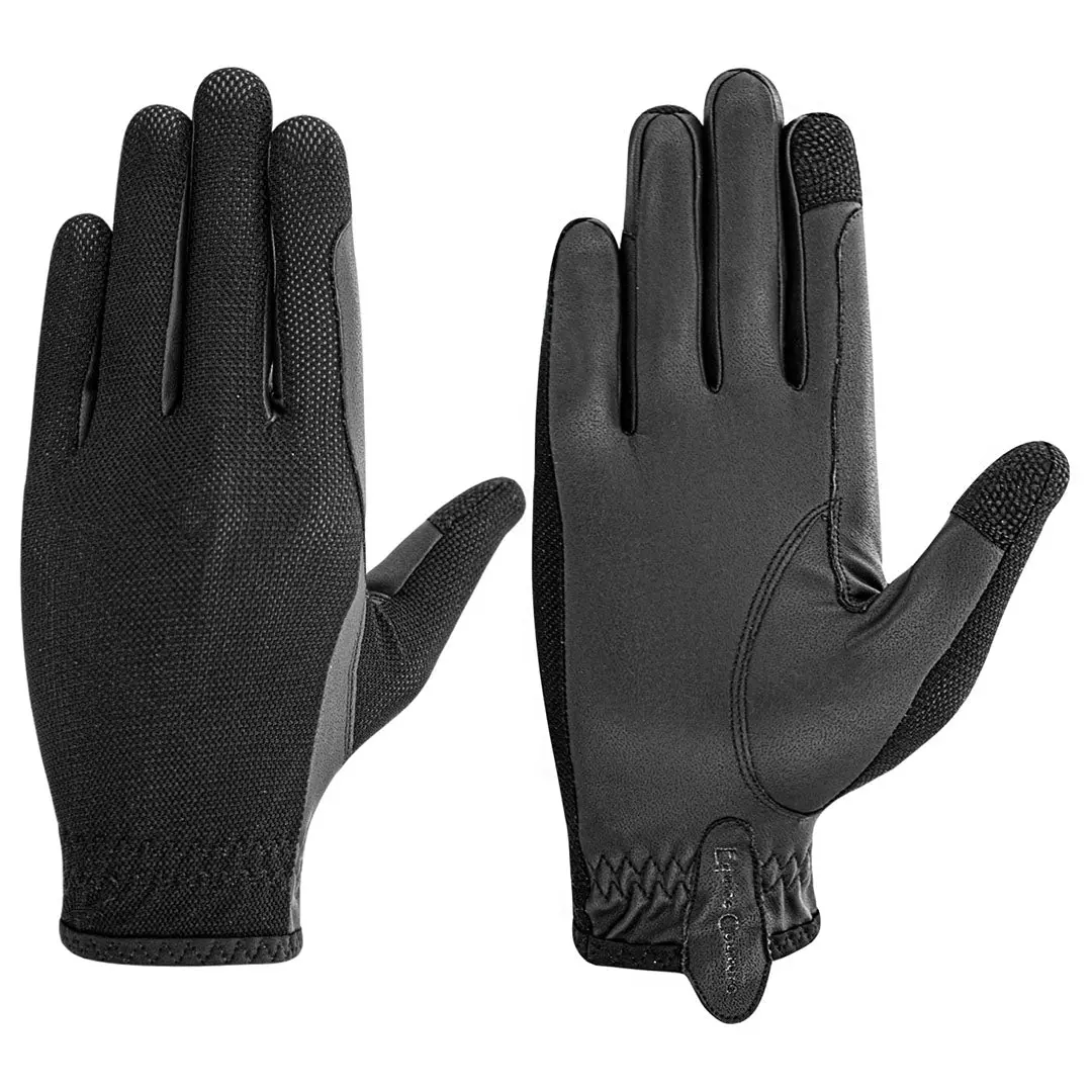 Equine Couture Aerocool Hook And Loop Adjustable Touch Screen Riding Gloves 1