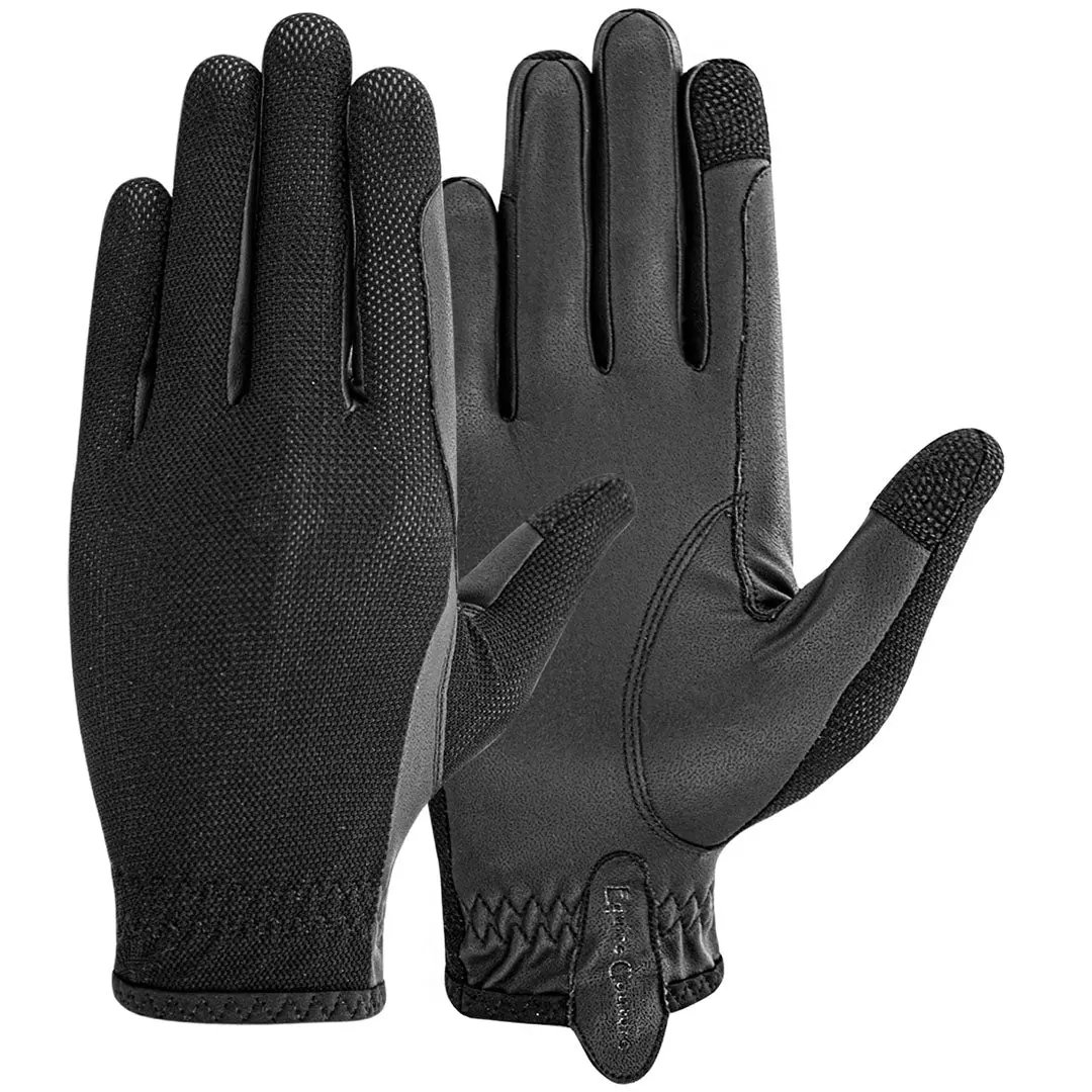Equine Couture Aerocool Hook And Loop Adjustable Touch Screen Riding Gloves 3