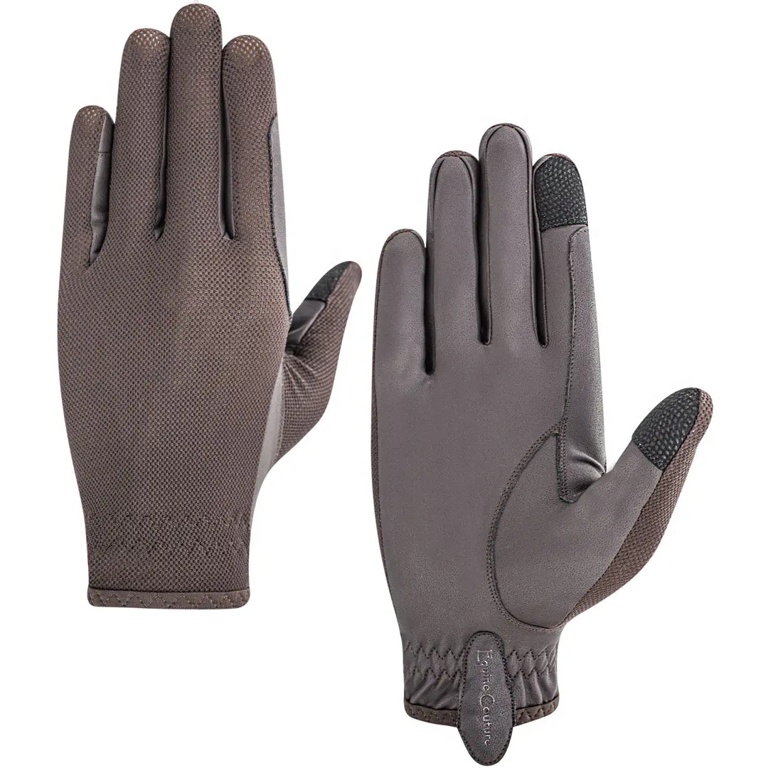 Equine Couture Aerocool Hook And Loop Adjustable Touch Screen Riding Gloves 5