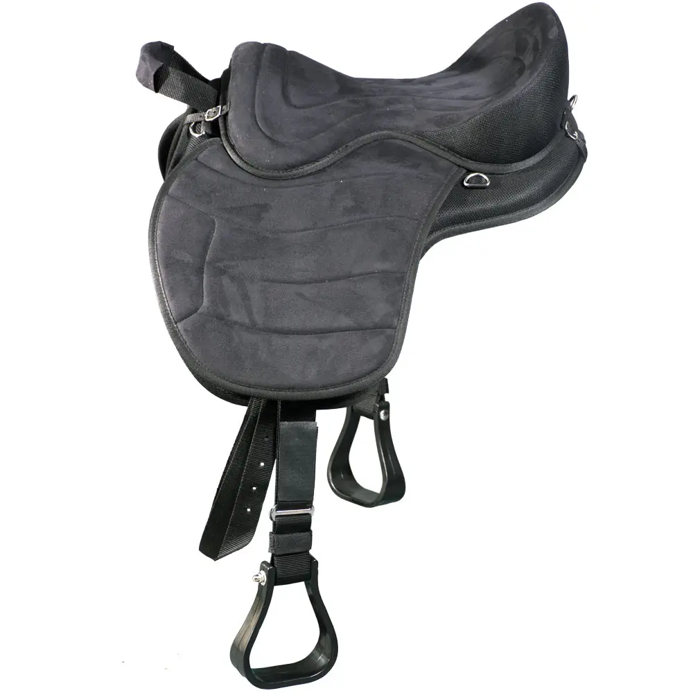 Hilason Horse Bareback Saddle Pad Anti Slip Base Suede Leather Tan | Baretek Riding For Horses 1