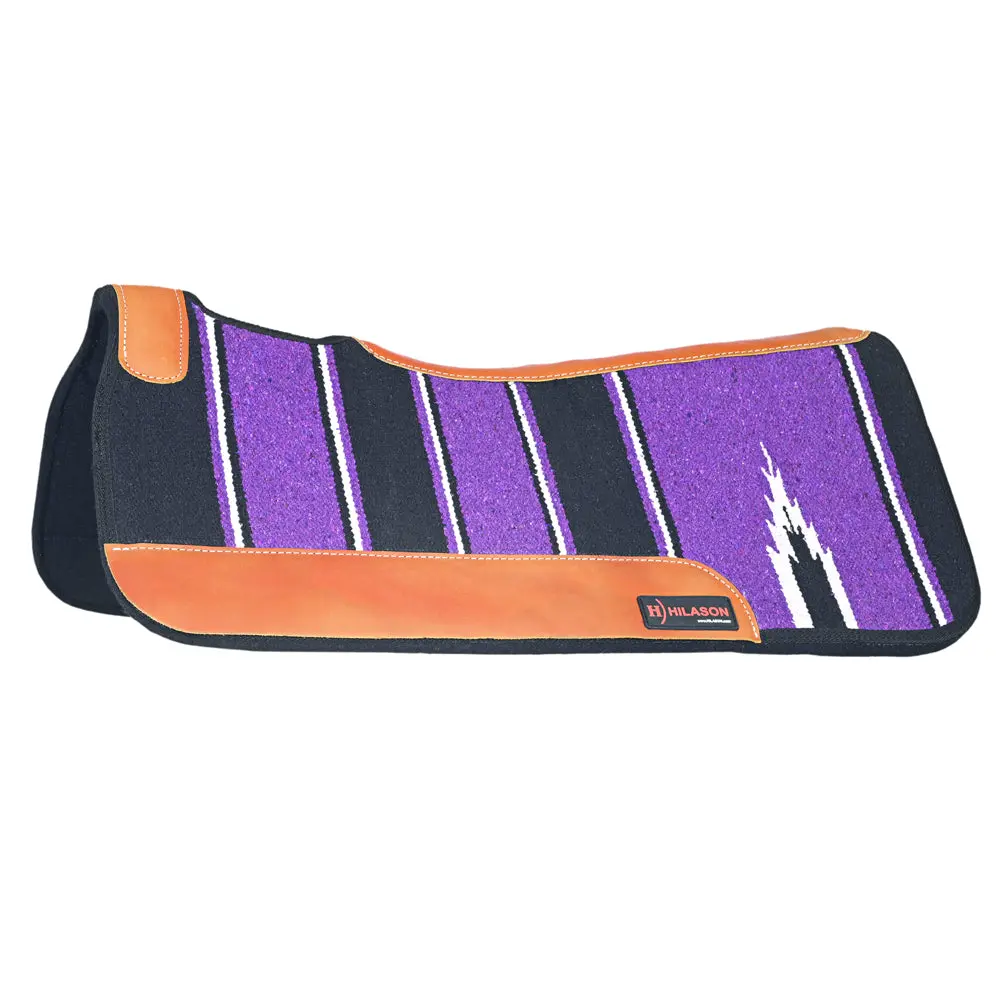 Hilason Western Wool Felt Horse Saddle Pad W/ Distressed Wear Leather | For Horses 1