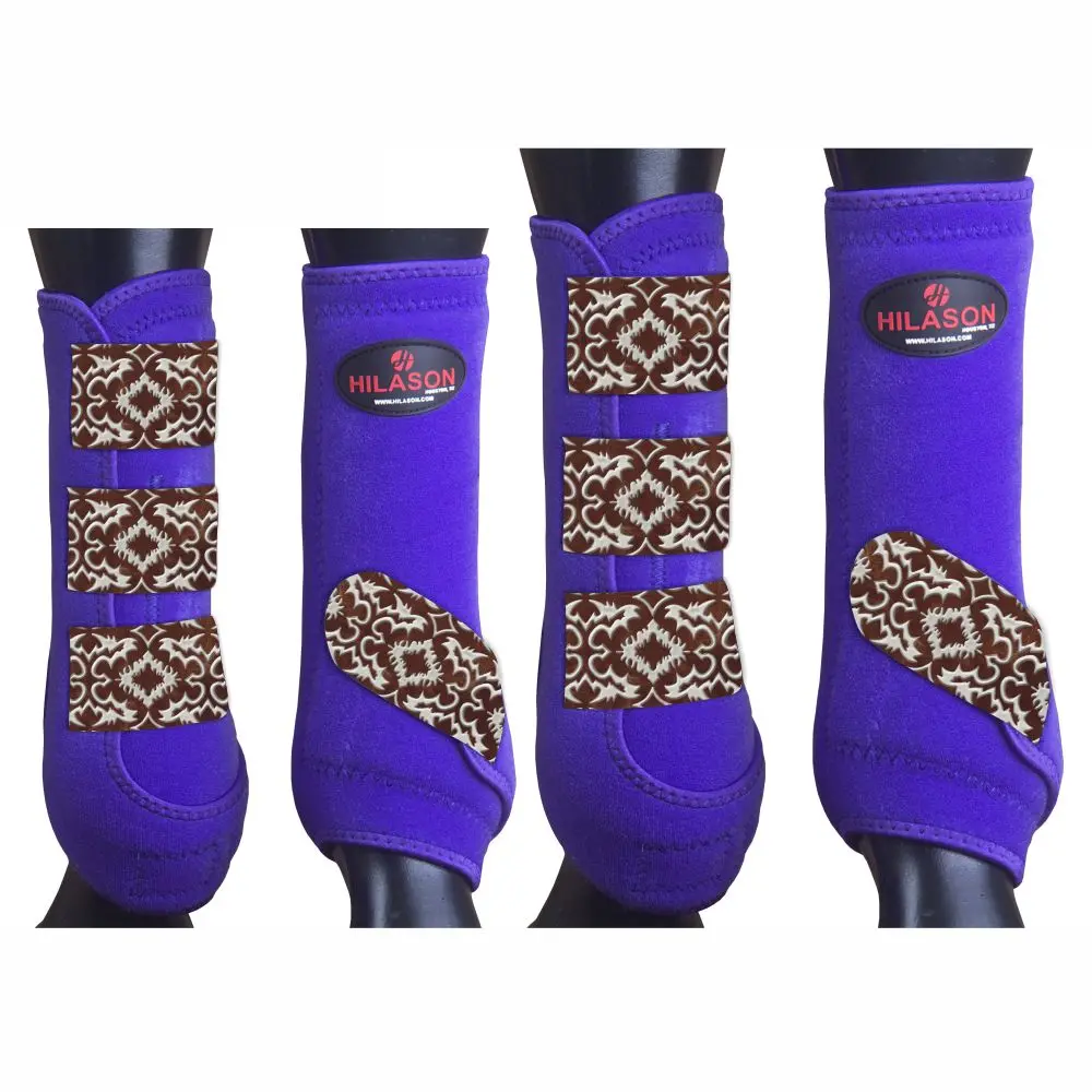 4 Pack Med Hilason Horse Medicine Sports Boots Front Hind Leg 1