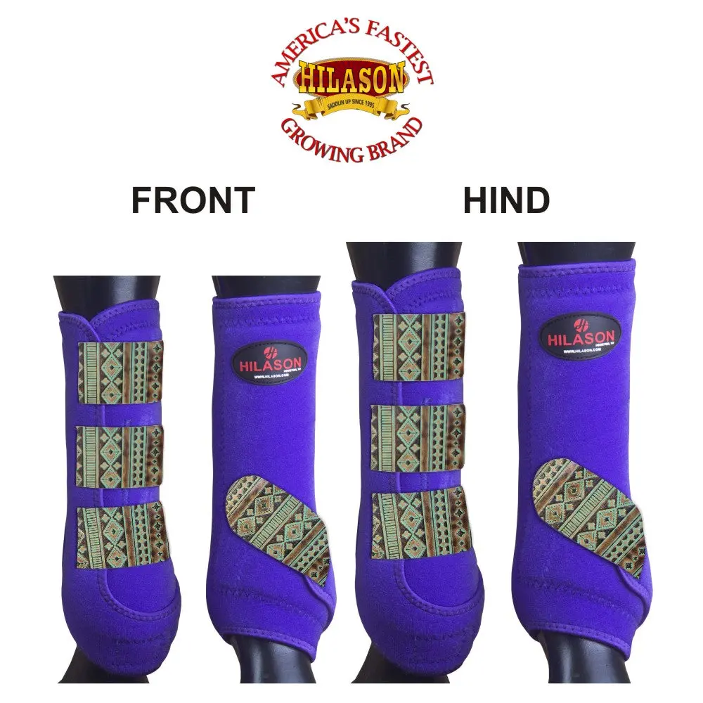 4 Pack Lrg Hilason Horse Medicine Sports Boots Front Hind Leg 1