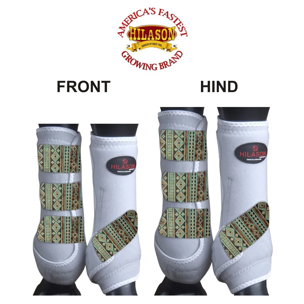 X Large Hilason Horse Medicine Sports Boots Front Leg White 1