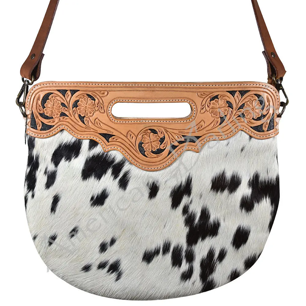 American Darling Western Leather Clutch Bag Hand Tooled Floral Carved Cowhide Purse With Ykk Zipper & Full Grain Leather 1