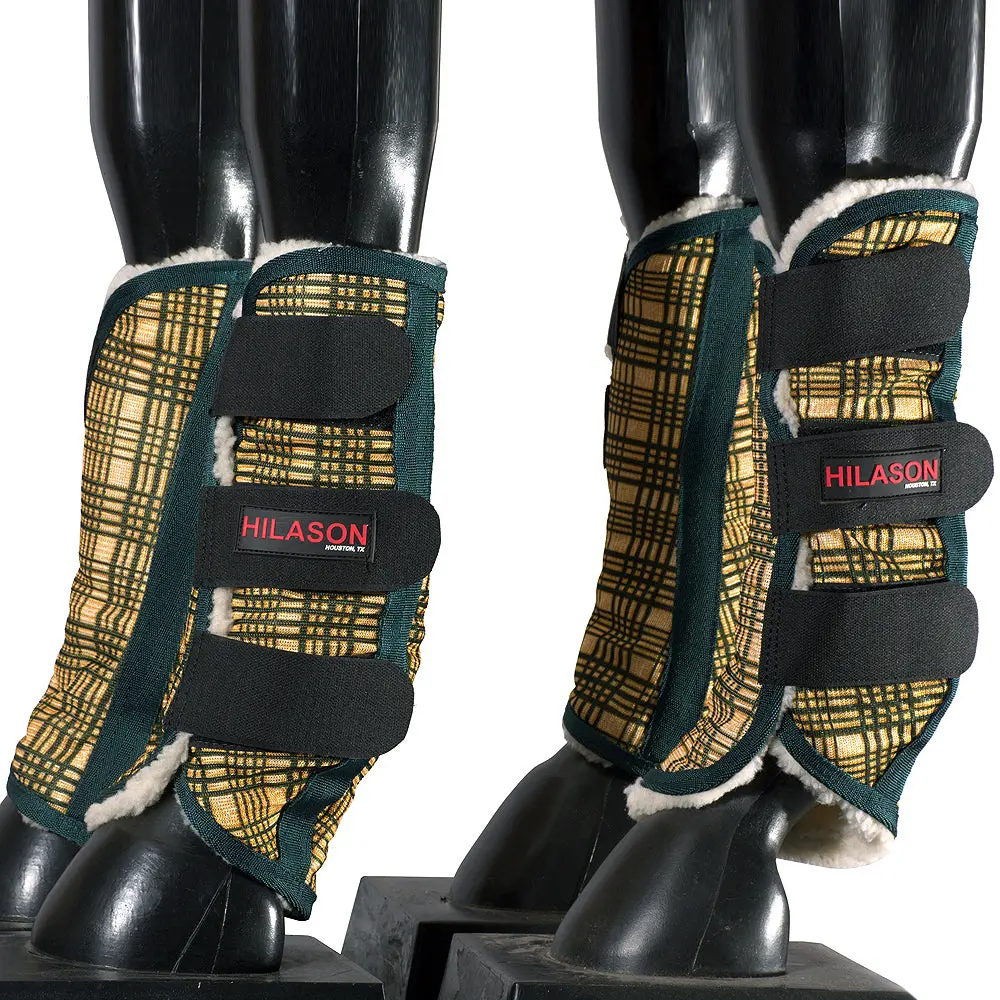 Hilason Horse Fly Boots Uv Protection Fleece Lined Plaid 1