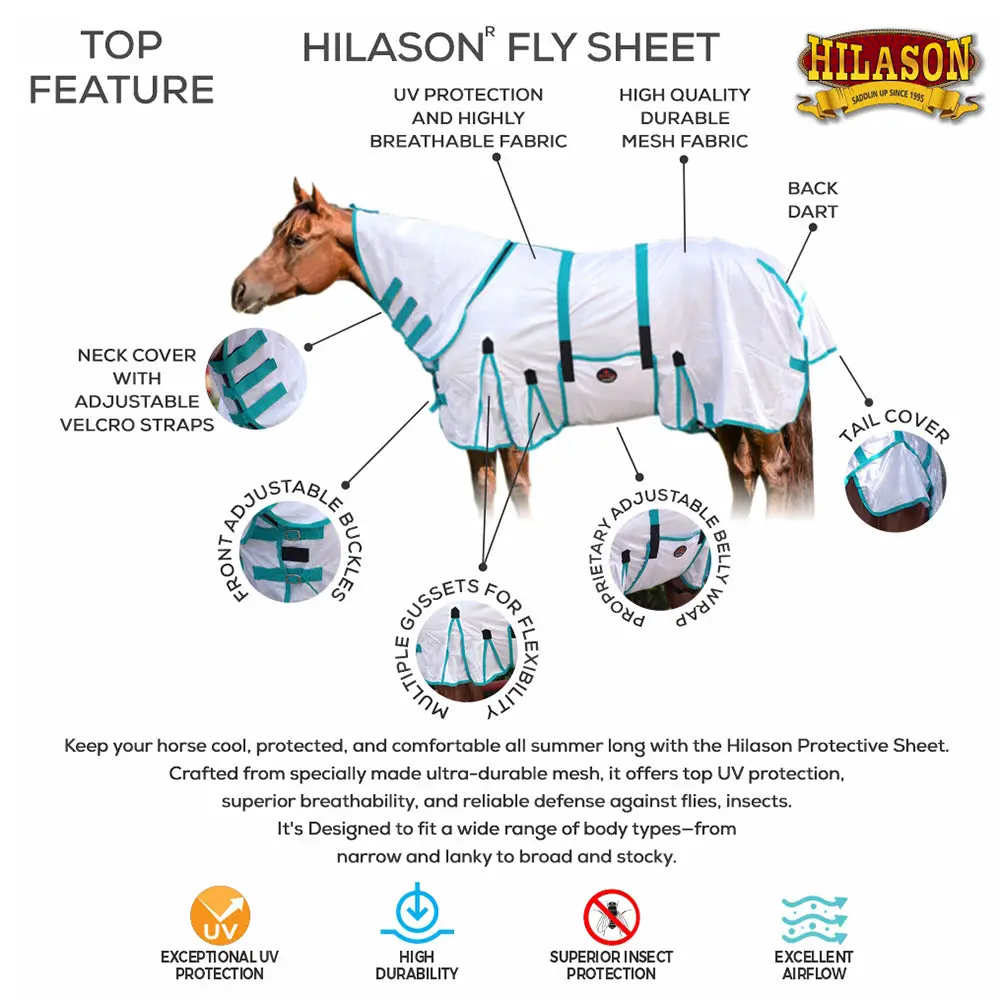 Hilason Uv Mesh Horse Fly Sheet - Maximum Bug Protection 2