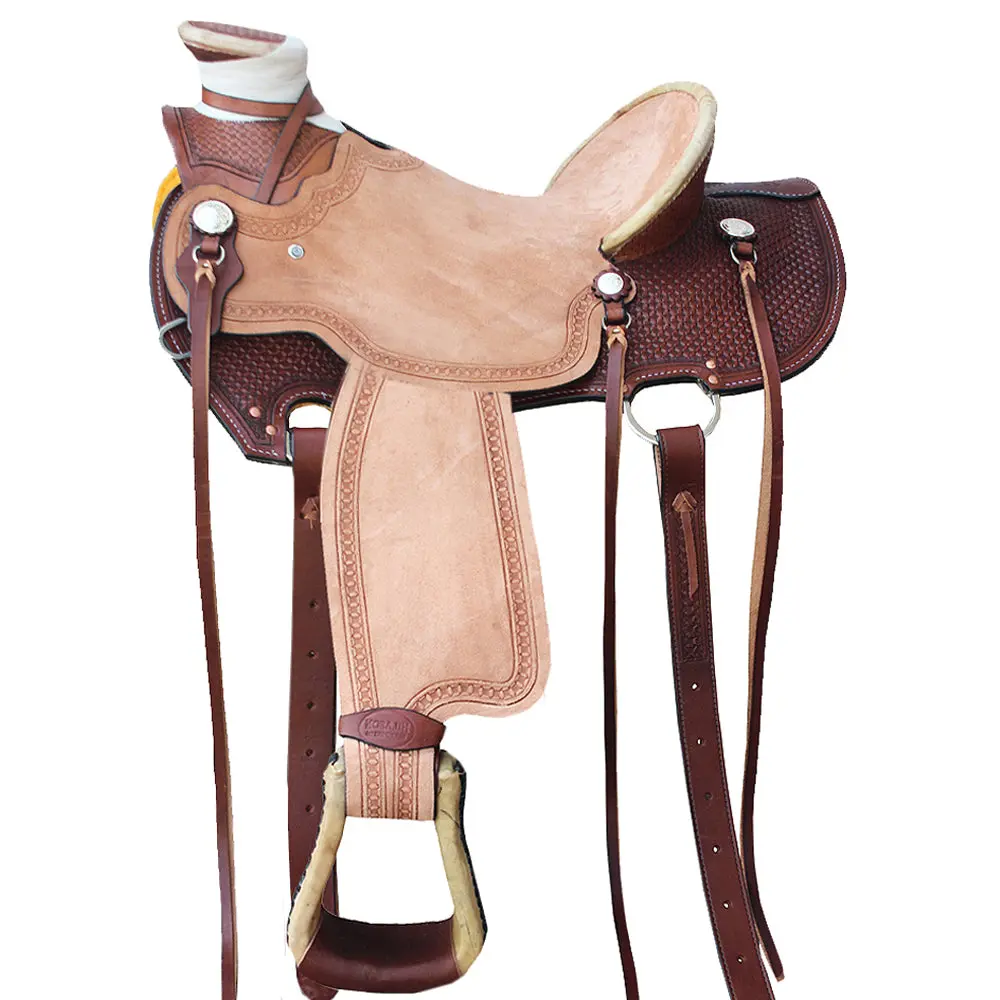 Hilason Western Horse Wade Ranch Roping Cowboy Trail American Leather Saddle 1