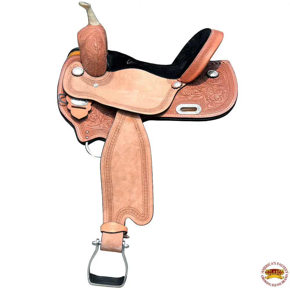 15 In Western Horse Barrel Saddle Trail Pleasure Leather Natural 1