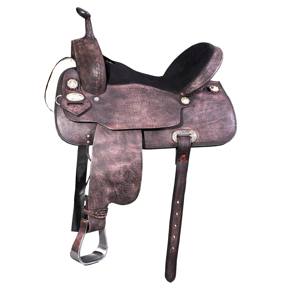 Hilason Western Horse American Leather Flex Tree Trail Saddle Dark Brown | For Horses 1