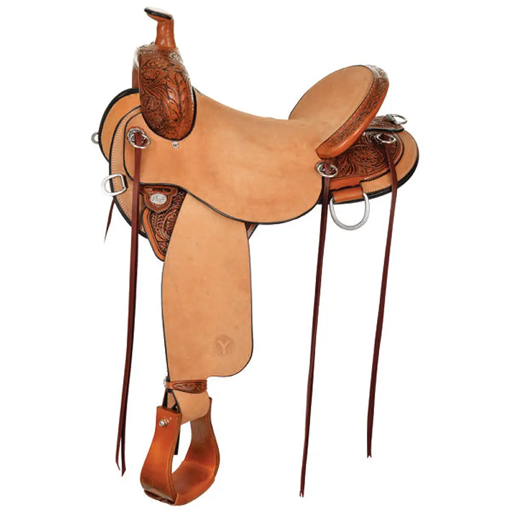 16 In Circle Y Horse Saddle Drover Flex2 Ss Trail Wide W/ 5″ Cantle 1