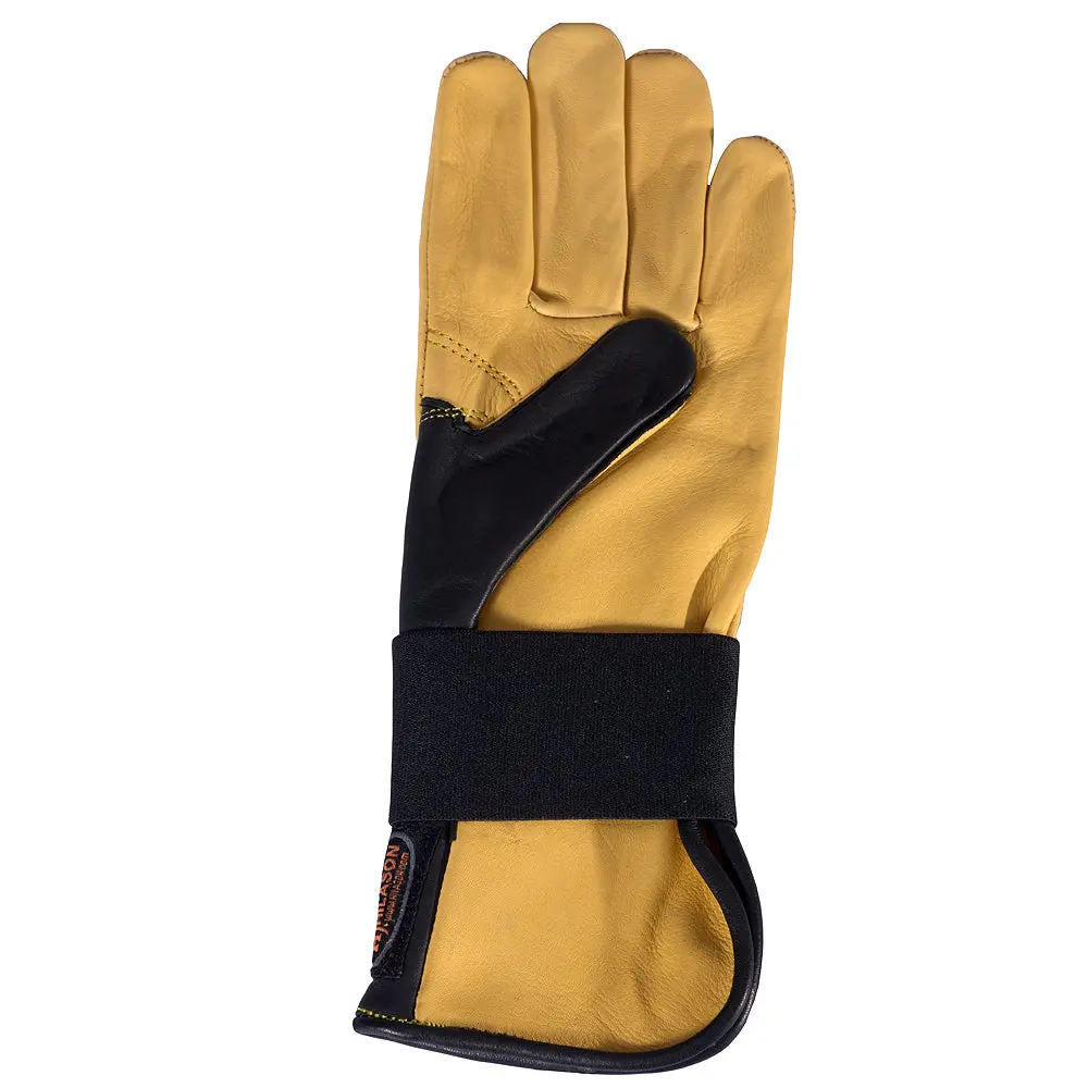 Hilason Bull Riding Gloves Genuine Leather Left-Hand Size (6" To 10") | Horse Horseback Women Men 1