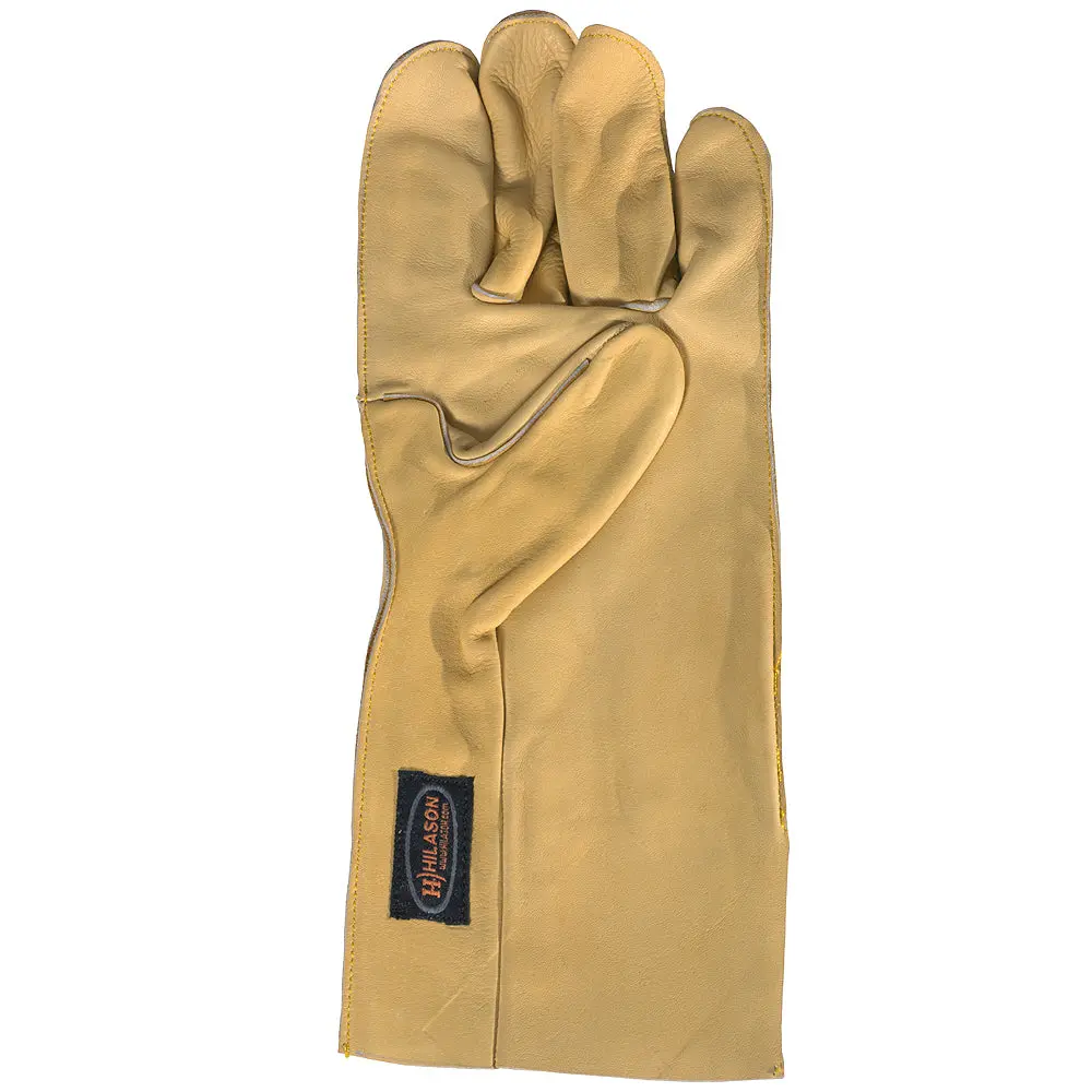 Hilason Genuine Leather Bareback Riding Gloves Left Hand Tan Size (6" To 10") | Horse Horseback Women Men 1