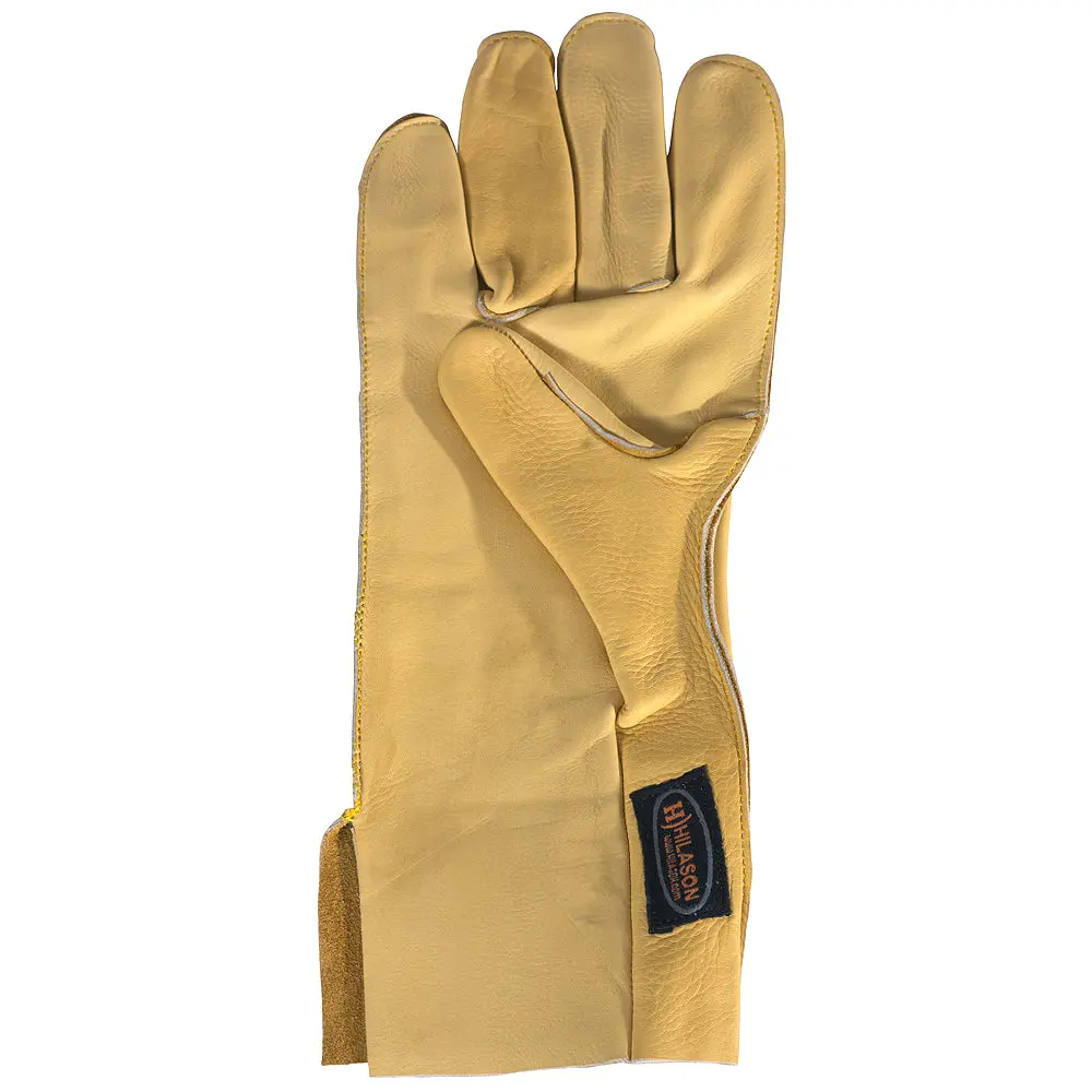 Hilason Genuine Leather Bareback Riding Gloves Right Hand Tan Size (6" To 10") | Horse Horseback Women Men 1