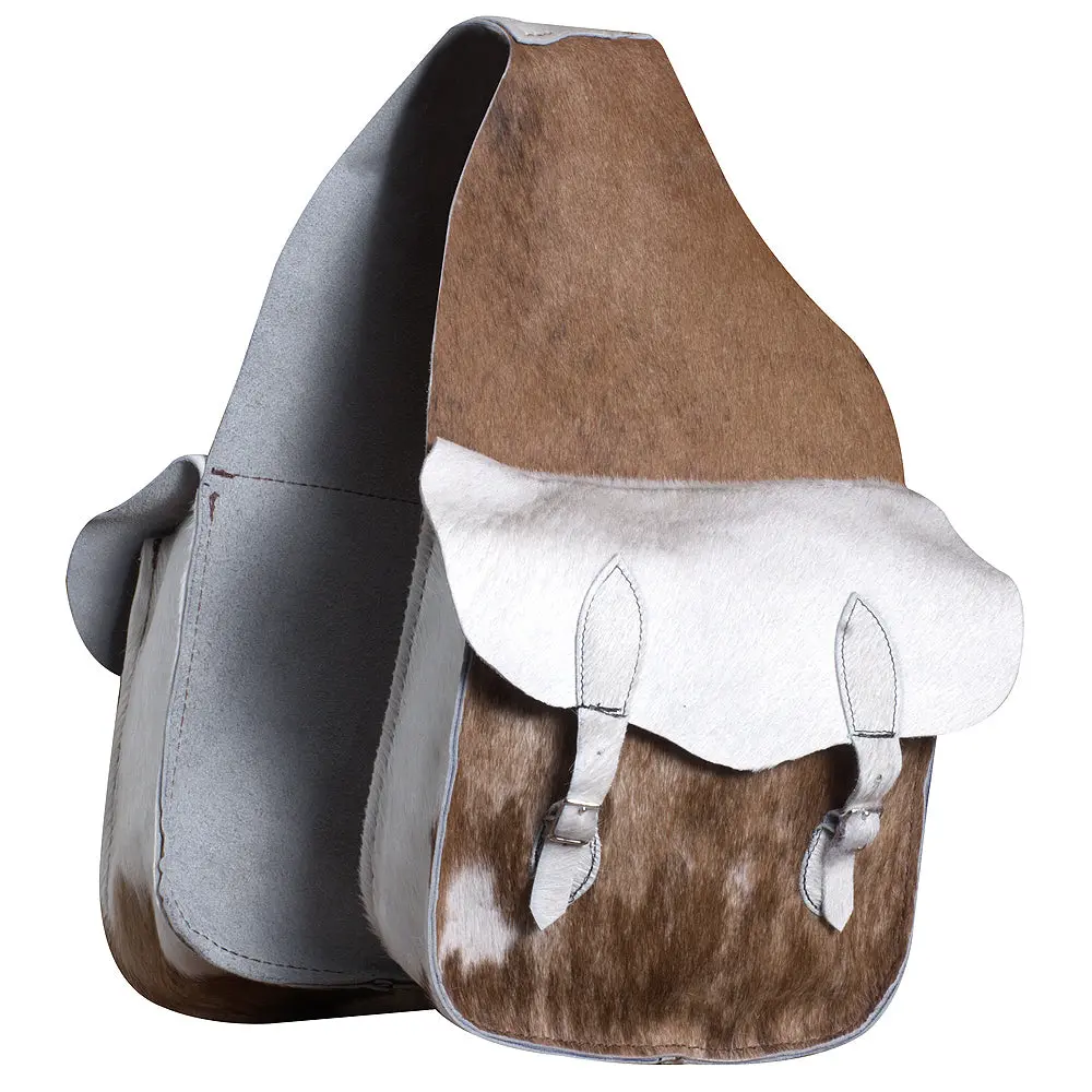 Horse Western Saddle Bag Made In Usa Cowhide Hair On Leather Cowboy Trail 1