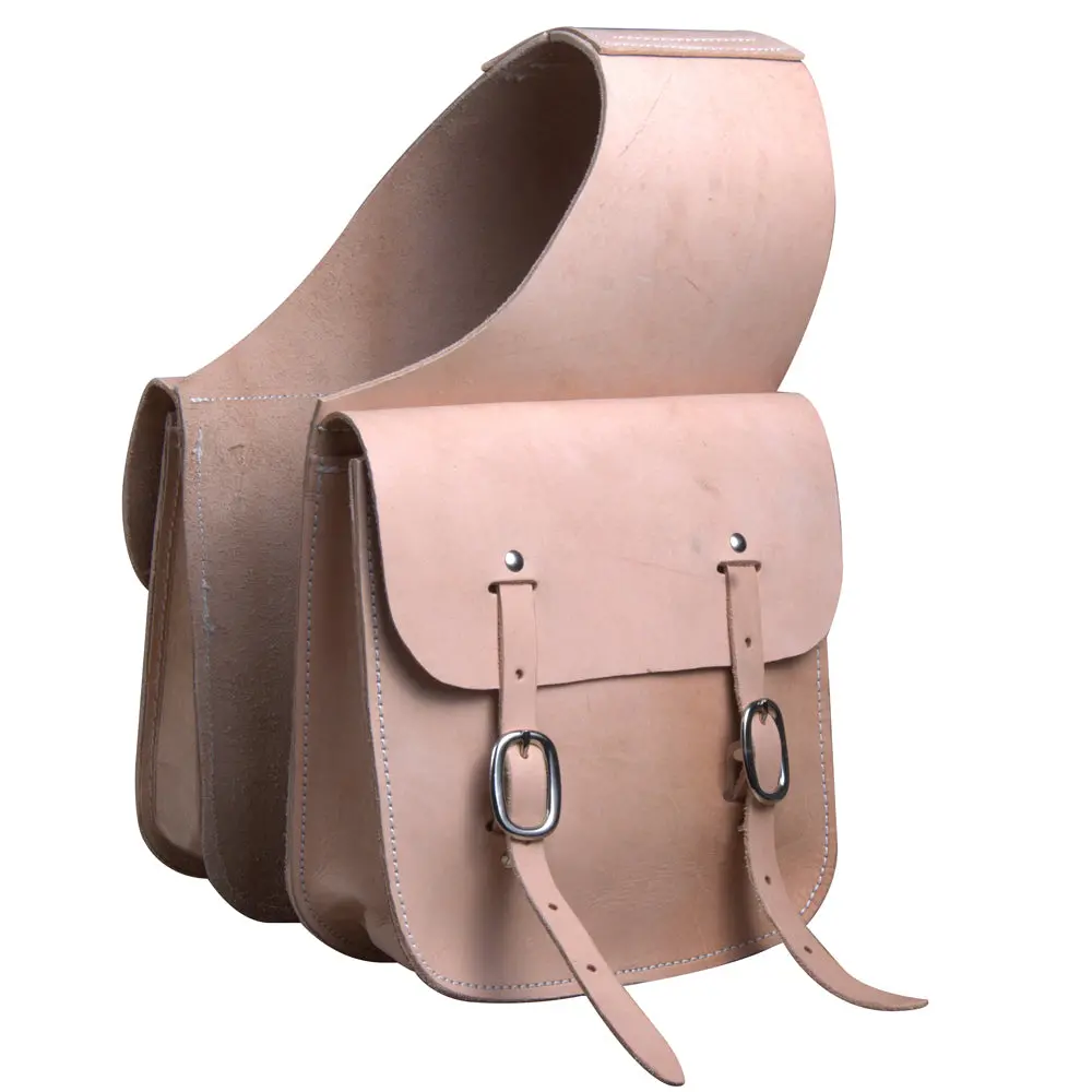 Horse Western Saddle Bag Made In Usa Heavy Duty Leather Cowboy Trail Tan 1