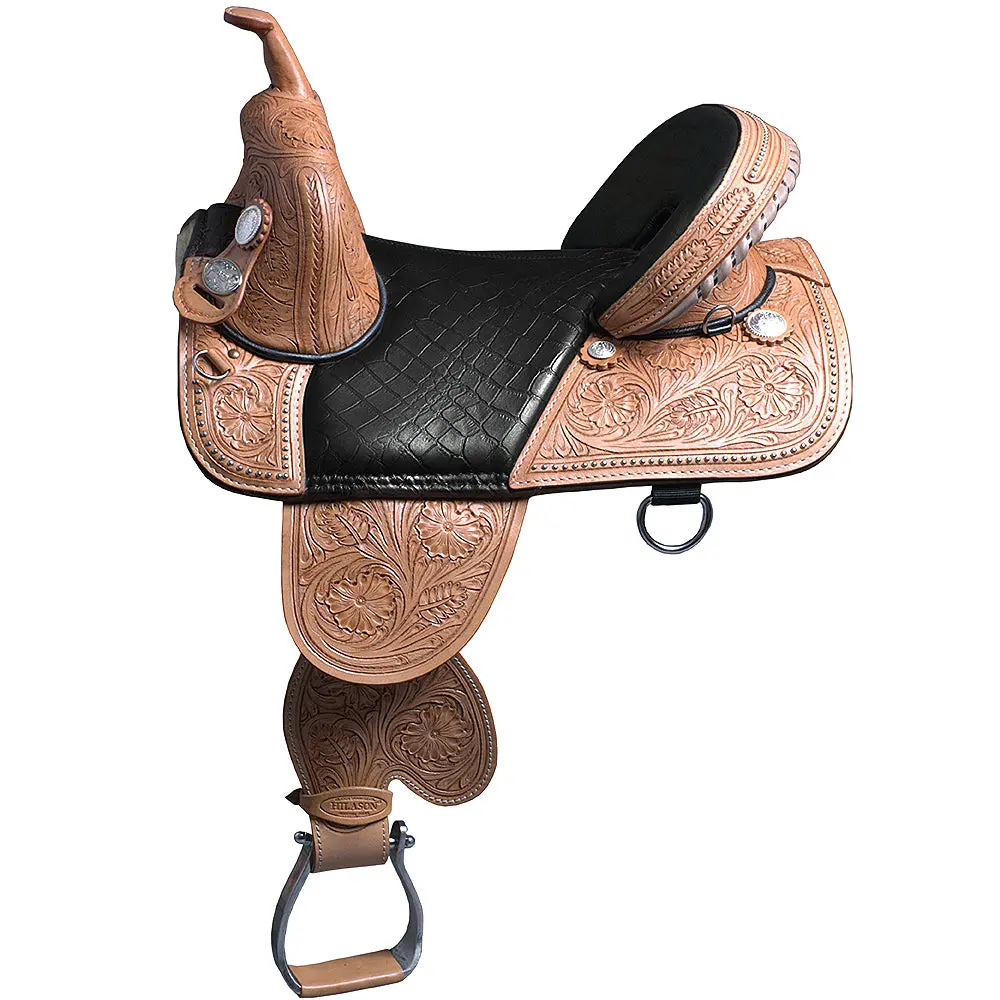 Hilason Western Horse Treeless Trail Barrel Racing American Leather Saddle| Saddle | For Horses 1