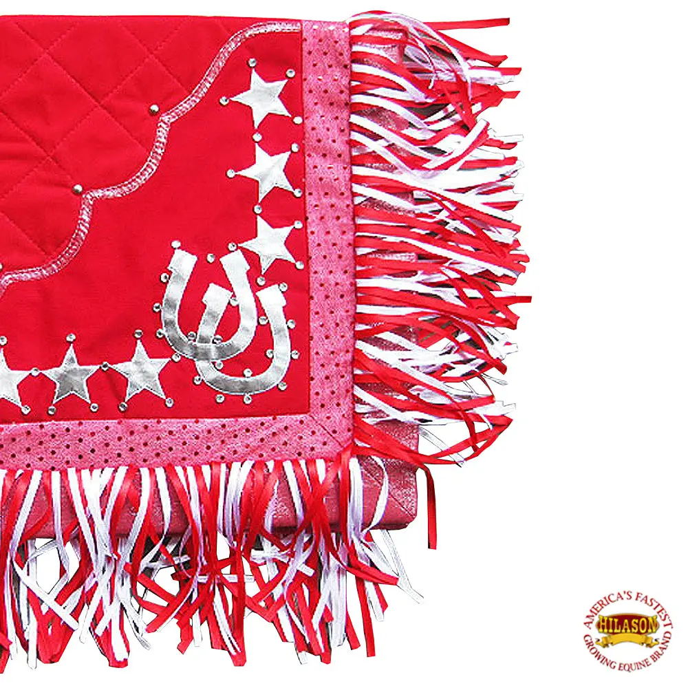Hilason Western Horse Shoe Stars Show Barrel Racing Rodeo Saddle Blanket 1