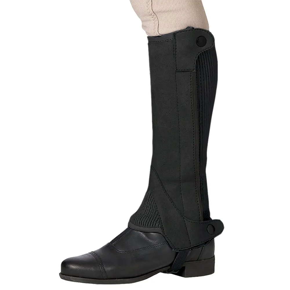 Ovation Child Elite Amara Half Horse Riding Chaps W/ Ribbed Panel Black 1