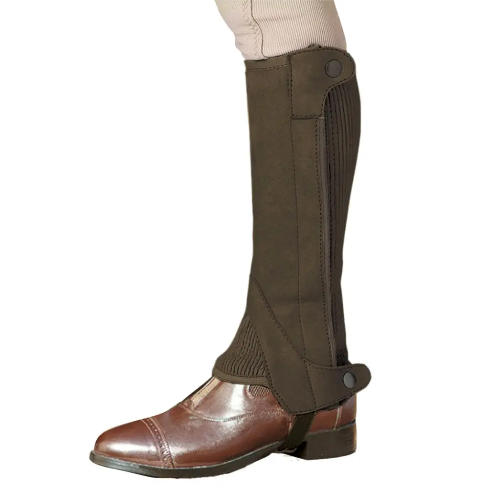 Ovation Child Elite Amara Half Horse Riding Chaps Ribbed Panel Dark Brown 1