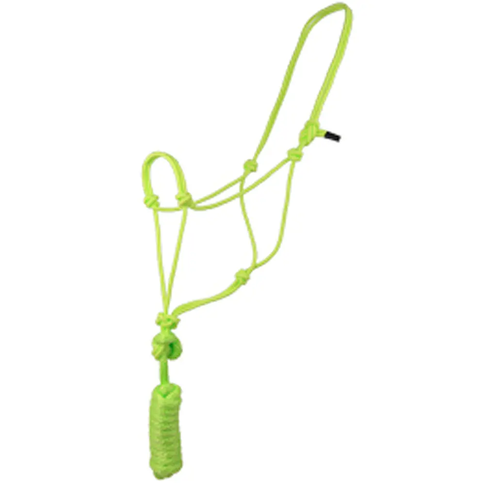 8 Ft Hilason Horse Halter Basic Poly Rope With Lead Lime 1