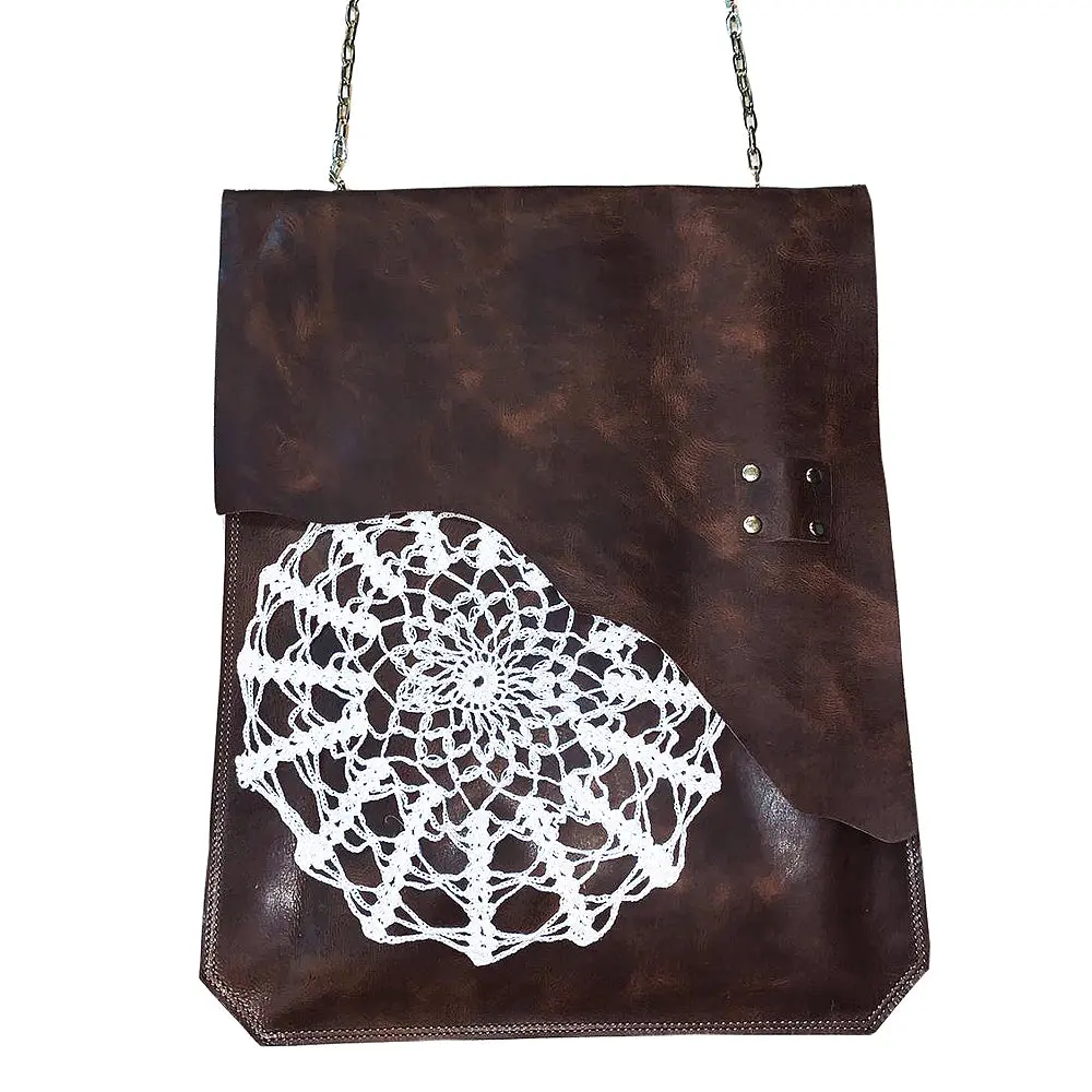 American Darling Messenger Bag Handcrafted From Embroidered Genuine Leather And Full Grain Full Grain Leather With Ykk Zipper 1