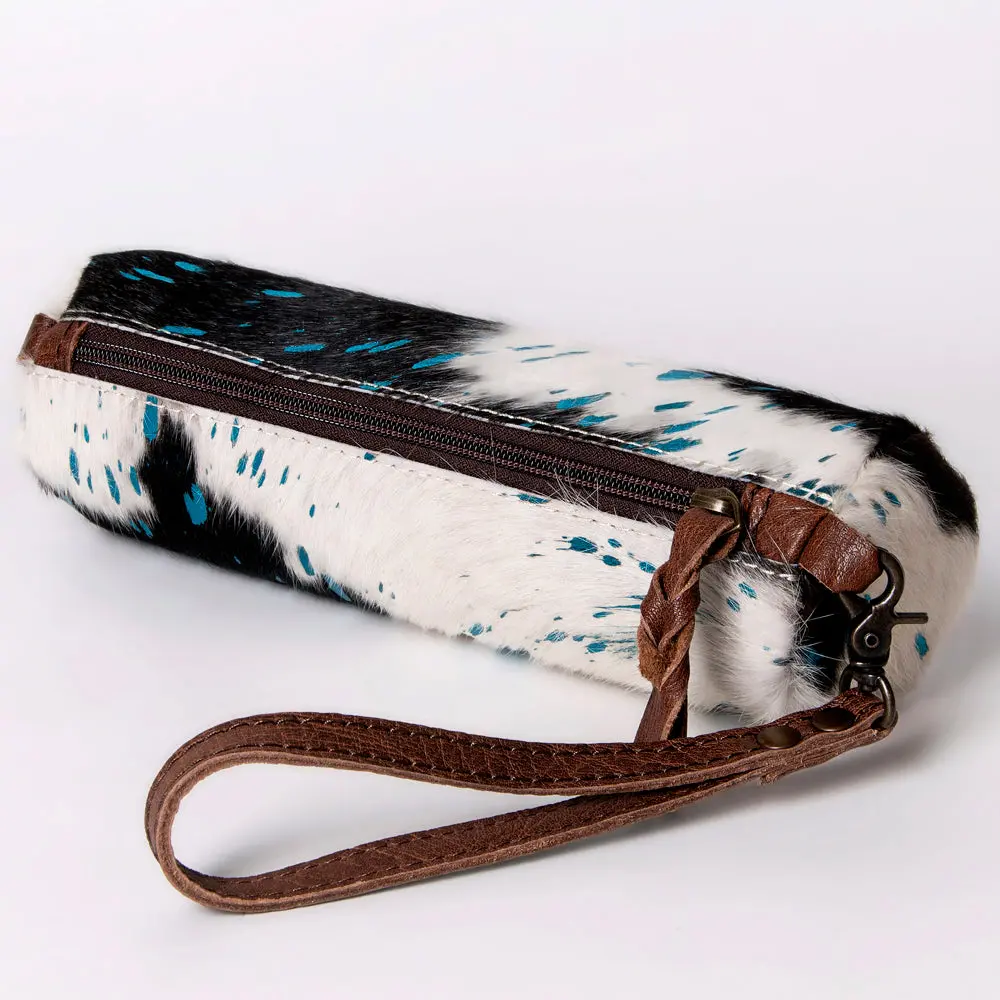 American Darling Wristlet Bag Handcrafted From Hair-On Cowhide & Genuine Leather With Ykk Zipper And Wrist Strap 1
