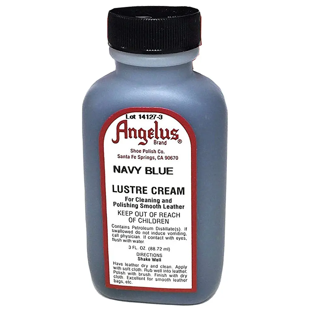Angelus Lustre Cream Leather Finish Navy Blue 3 Oz. 1