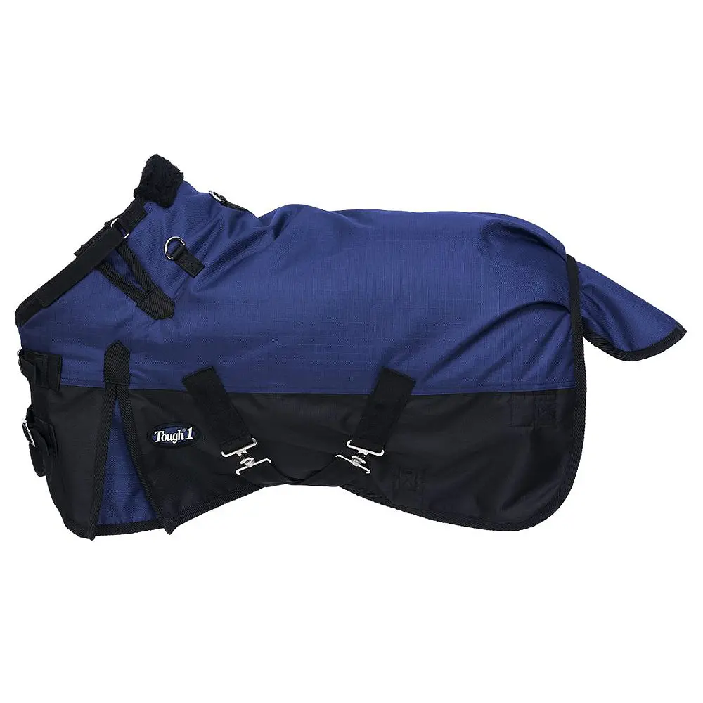 Tough 1 1200D Horse Blanket Miniature Turnout Snuggit Black Blue/Navy 1