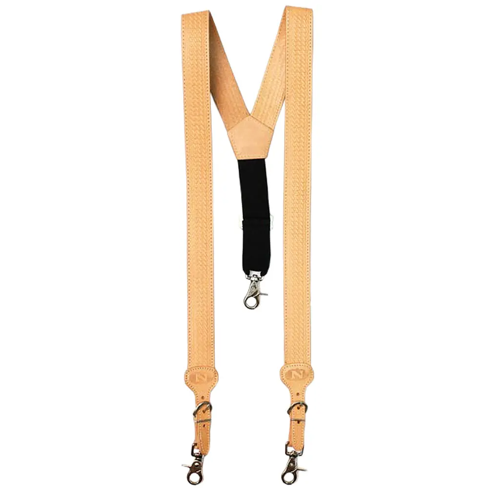 X Large Nocona Belt Mens Basic Basket Leather Suspender Tan 1