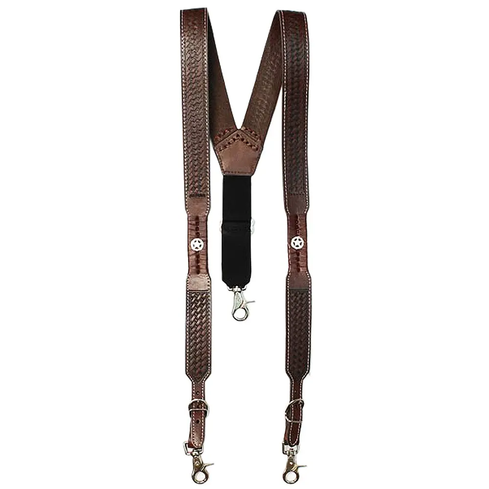 Xx Large Nocona Belt Mens Star Basket Leather Suspender Brown 1