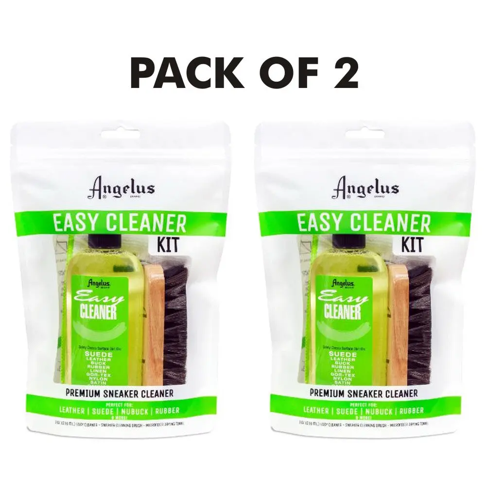 2 Pcs. Angelus Easy Cleaner Suede Cleaning Kit Shoe 8 Oz. 1