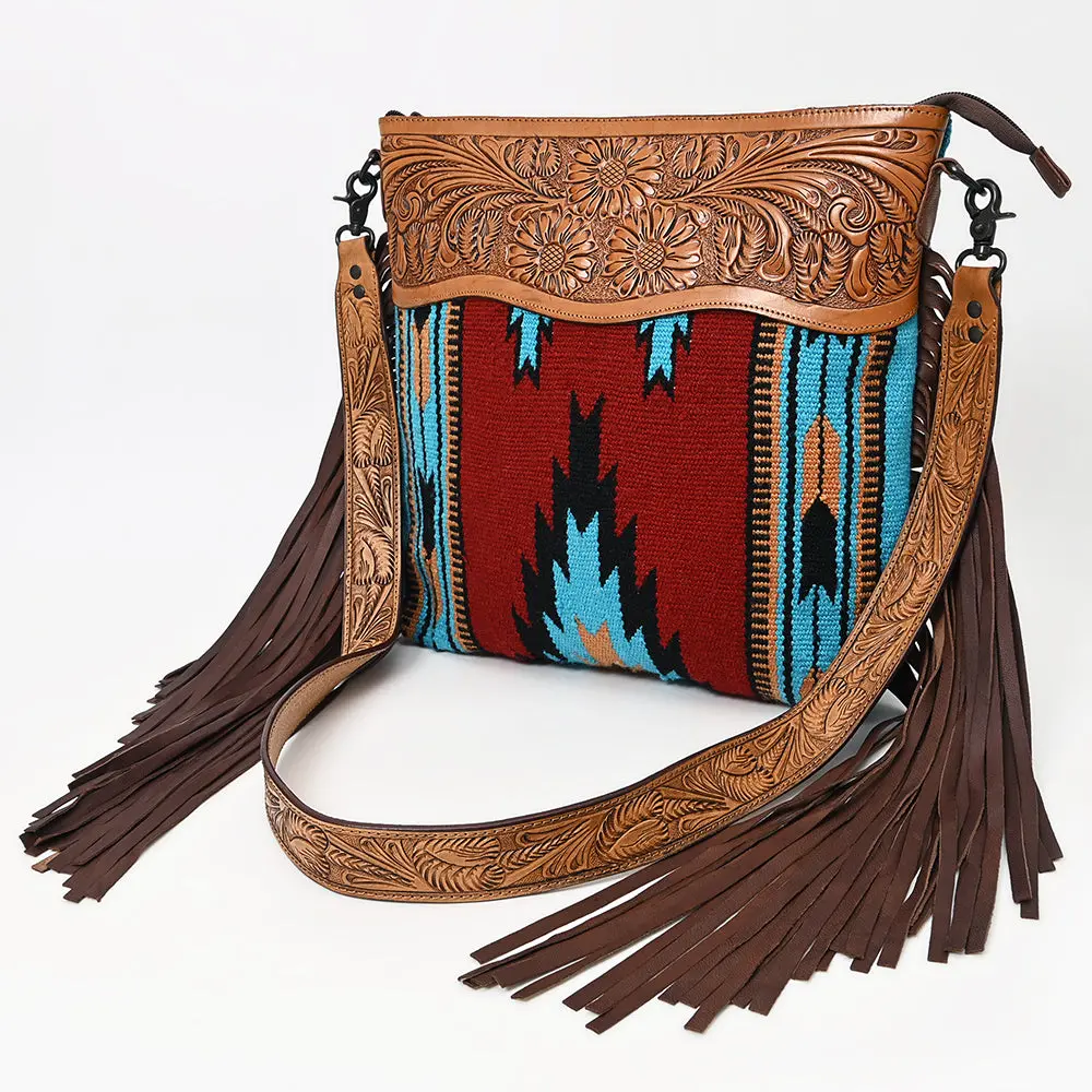 Ameran Darling Women's Crossbody Bag Western Hand Tooled Saddle Blanket Leather Handbag And Ladies Purse 1