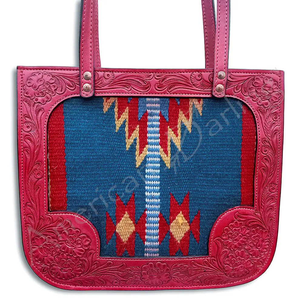American Darling Tote Saddle Blanket Hand Tooled Genuine Leather Western Women Bag Handbag Purse | Travel Bags College Casual 1